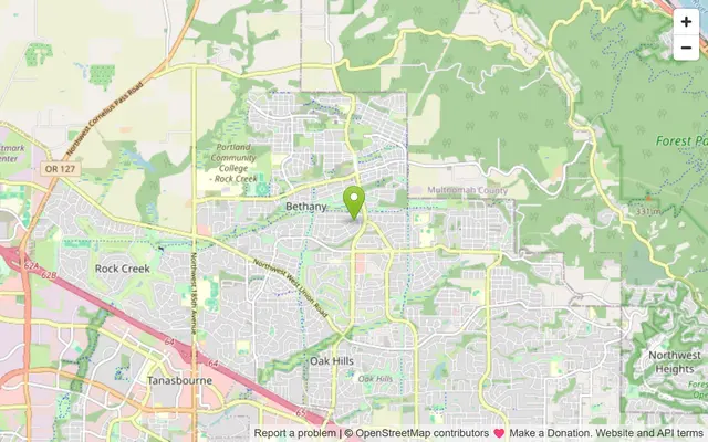 Map of Bethany, Oregon