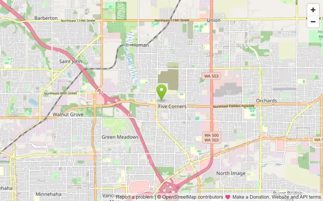 Map of Five Corners, Washington