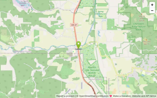 Map of Gaston, Oregon