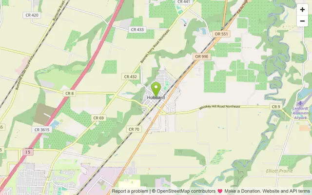 Map of Hubbard, Oregon