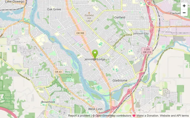 Map of Jennings Lodge, Oregon
