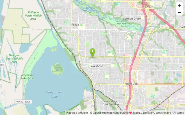 Map of Lake Shore, Washington