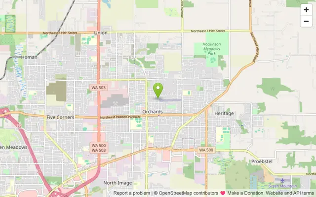 Map of Orchards, Washington