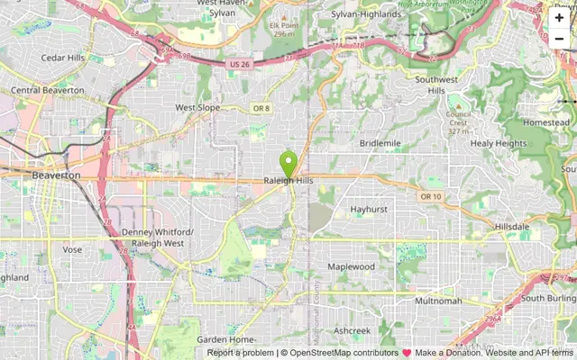 Map of Raleigh Hills, Oregon