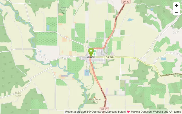 Map of Yamhill, Oregon